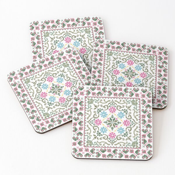 Item preview, Vintage Floral Cross Stitch Pattern – Handcrafted Folk Art Embroidery Design designed and sold by Dintheo.