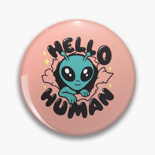 Item preview, Hello Human Alien Cute Cartoon Design designed and sold by graphicnew.
