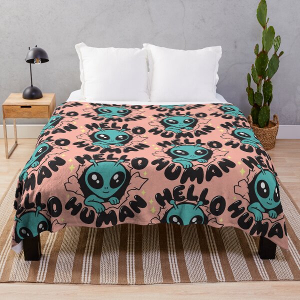Item preview, Hello Human Alien Cute Cartoon Design designed and sold by graphicnew.
