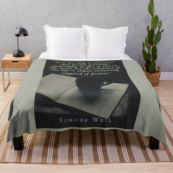 Item preview, Simone Weil quote: “It is not only in literature that fiction generates immorality. It does it also in life itself. For the substance of our life is almost exclusively composed of fiction.” designed and sold by artbleed.