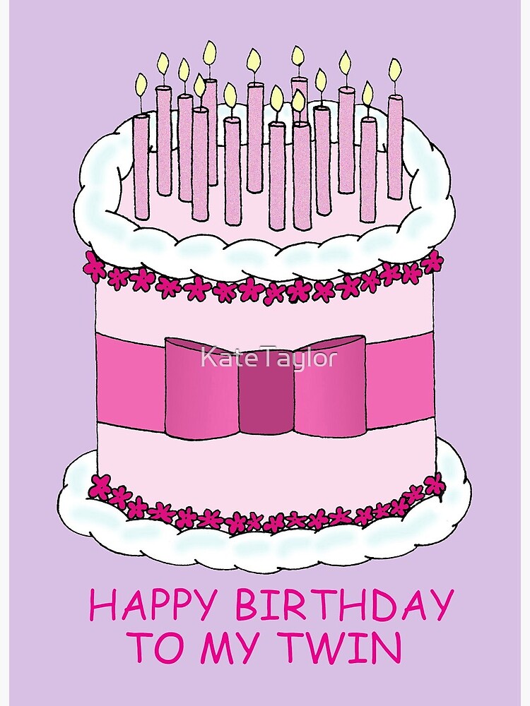 Tarjetas de felicitación «Feliz cumpleaños a mi pastel y velas de dibujos  animados gemelos» de KateTaylor | Redbubble