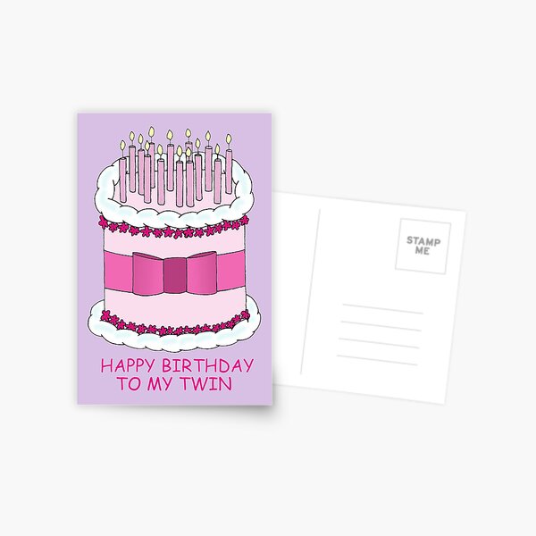 Carte Postale Joyeux Anniversaire A Ma Niece Gateau Et Bougies Illustration Par Katetaylor Redbubble