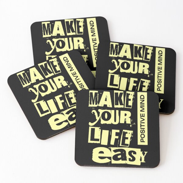 Item preview, Make Your Life Easy | Positive Mind Grunge Typography Design designed and sold by UsandCoDesigns.