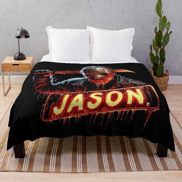 Item preview, Masked Slasher Fiery Jason Sign Horror Tee designed and sold by DeimosArtIntl.