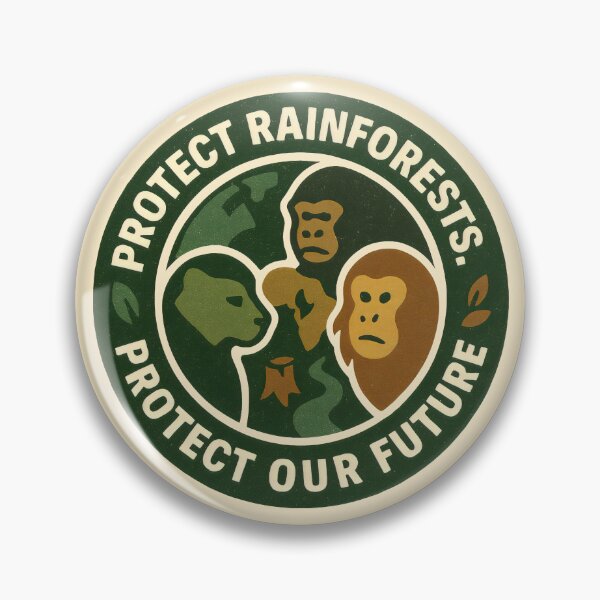 Item preview, Symbolic Wildlife Logo Urging Action for Rainforest and Future Protection designed and sold by SplashTastic.