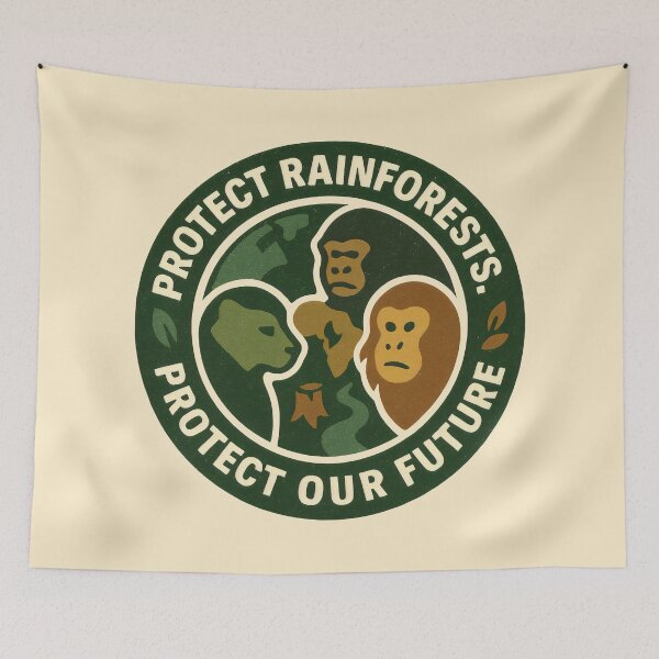 Item preview, Symbolic Wildlife Logo Urging Action for Rainforest and Future Protection designed and sold by SplashTastic.