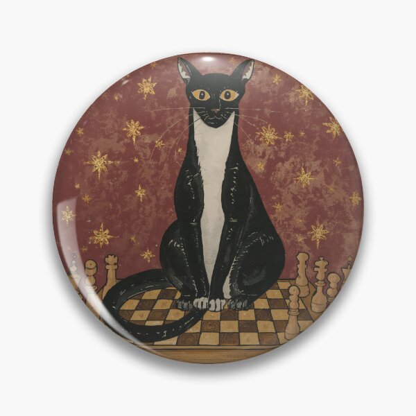 Artikelvorschau, Smoking-Katze spielt Schach, mittelalterliche Kunst entworfen und verkauft von PictorialWhimsy.