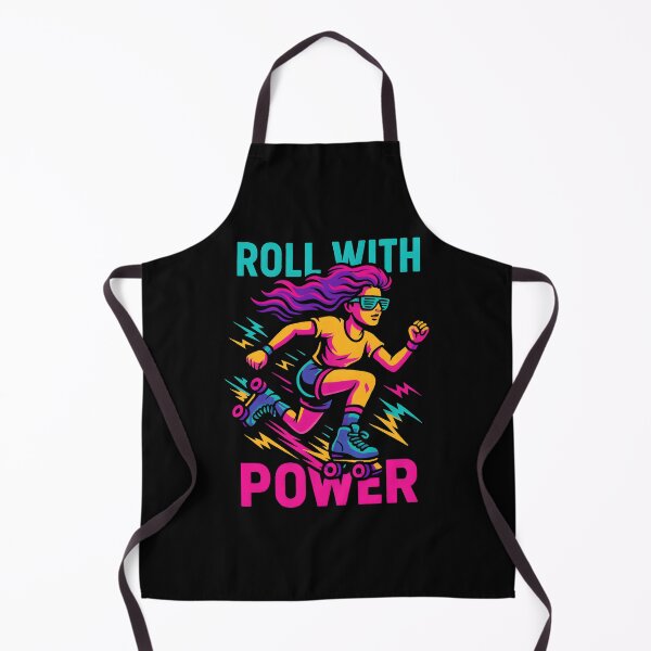 Item preview, Retro Roller Girl Roll With Power Neon Skater Vibes. designed and sold by The-T-In-Retro.