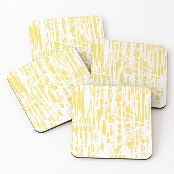 Item preview, Scribble Pattern Design – Yellow Abstract Lines on White Background designed and sold by Cultradesign.