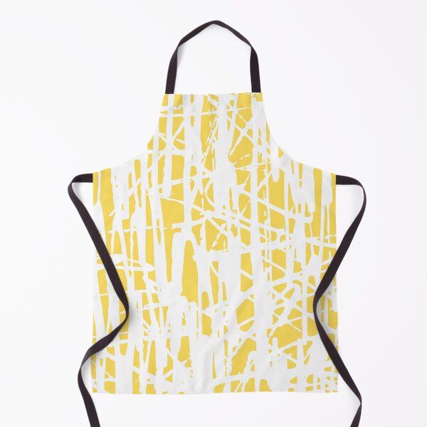 Item preview, Scribble Pattern Design – Yellow Abstract Lines on White Background designed and sold by Cultradesign.