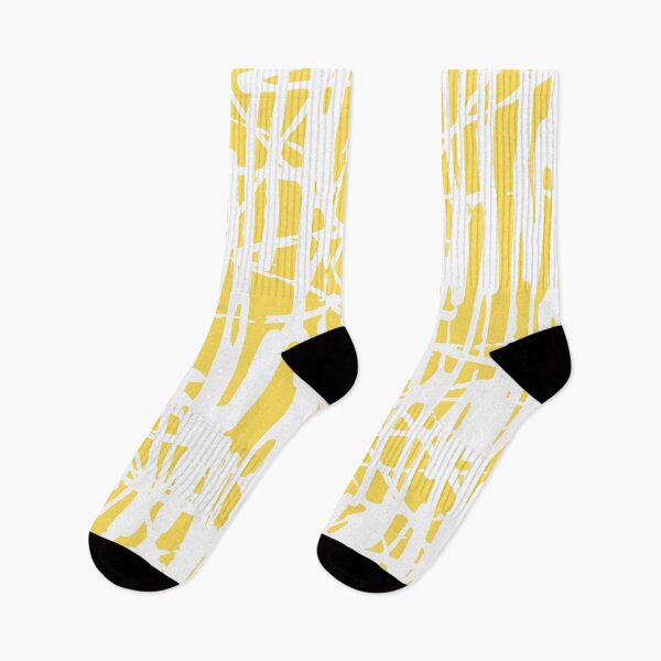 Item preview, Scribble Pattern Design – Yellow Abstract Lines on White Background designed and sold by Cultradesign.