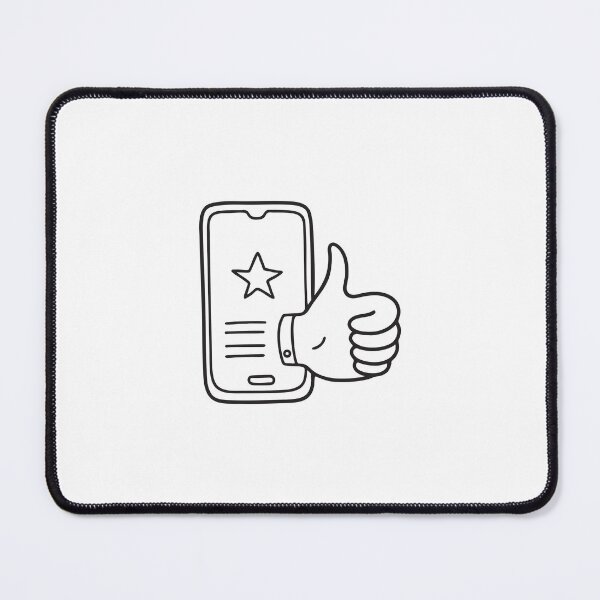 Item preview, A thumb symbol beside mobile screen showing a star movie review designed and sold by rasagamastore.