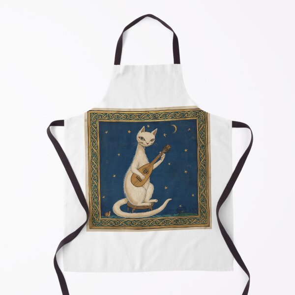 Item preview, Cream Cat Lute Medieval Manuscript designed and sold by PictorialWhimsy.