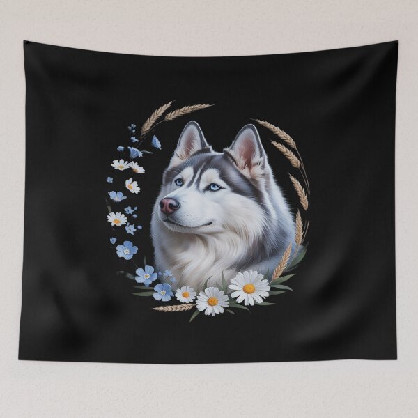 Item preview, Yakutian Laikas Dog Summer Wildflowers designed and sold by PeteHomenick.