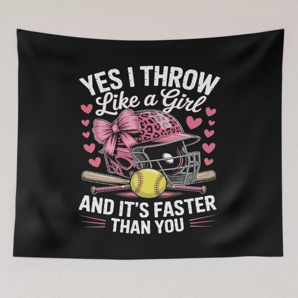 Item preview, Yes I Throw Like A Girl And It's Faster Than You Softball designed and sold by PeteHomenick.