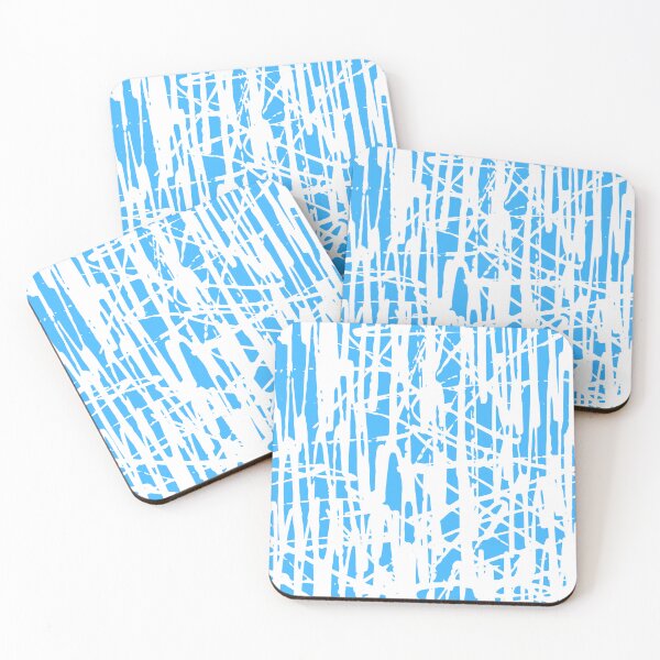Item preview, Scribble Pattern Design – White Abstract Lines on Light Blue Background designed and sold by Cultradesign.