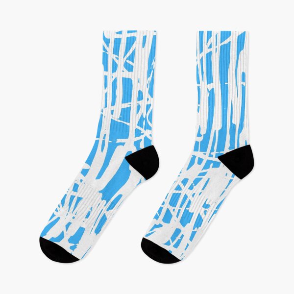 Item preview, Scribble Pattern Design – White Abstract Lines on Light Blue Background designed and sold by Cultradesign.