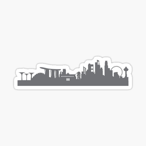 Singapore in gray Sticker