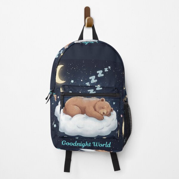 Item preview, Good Night World : “A sleepy bear dreaming under the stars — a cozy reminder to rest and smile.” ? designed and sold by V22design.