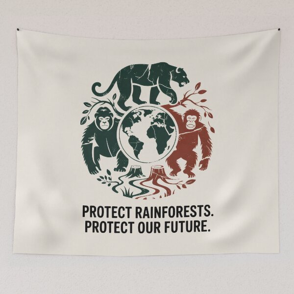 Item preview, Three Endangered Animals Framing Earth Amid Signs of Life and Loss designed and sold by SplashTastic.