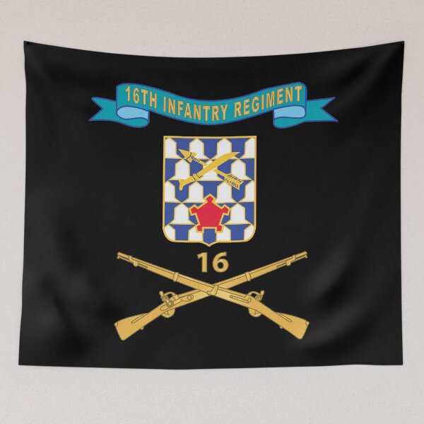 Item preview, Army - 16th Infantry Regiment - DUI - Ribbon w Branch X 300 designed and sold by Military Insignia Products.