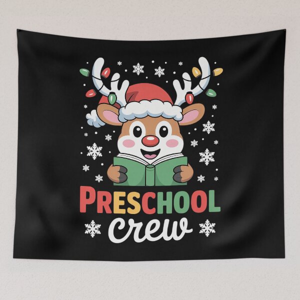 Item preview, Preschool Crew Xmas Funny Reindeer Teacher Student Christmas designed and sold by gourpmerzihd.
