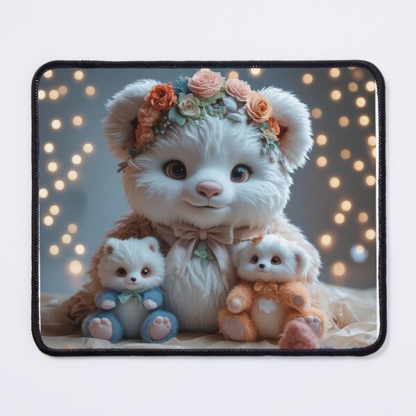 Item preview, Magical Mama Bear and Her Cubs – Kawaii Illustration | PLUSHI WORLD™ designed and sold by PLUSHIWORLDtm.