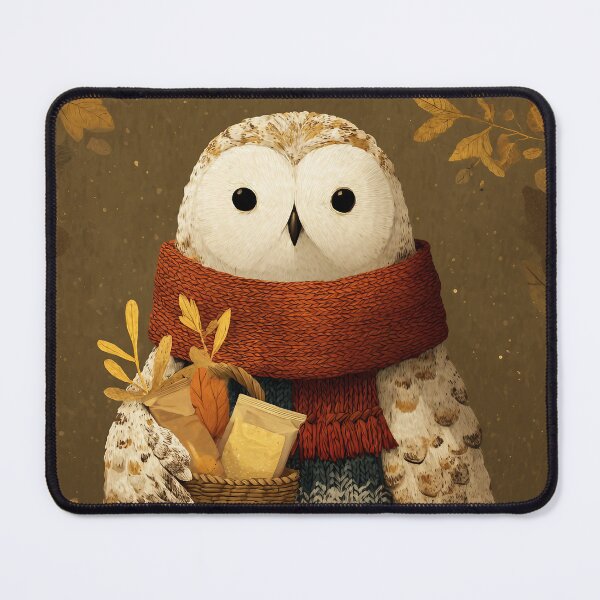 Item preview, Autumn Owl with Scarf – Cozy Thanksgiving & Fall Design designed and sold by Meiersbeste.