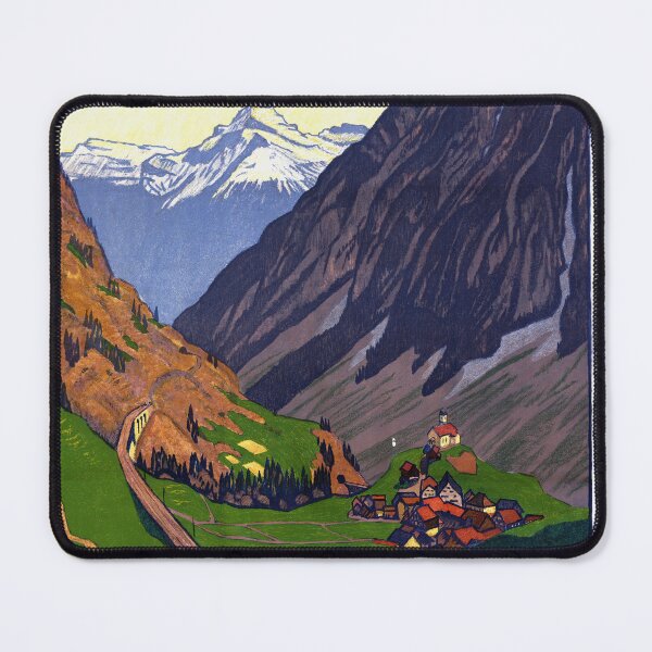 Item preview, Vintage Gotthard Region Travel Poster | Swiss Federal Railways Art | Early 20th Century Style | Art Nouveau & Modernist Design designed and sold by artofuniverse.