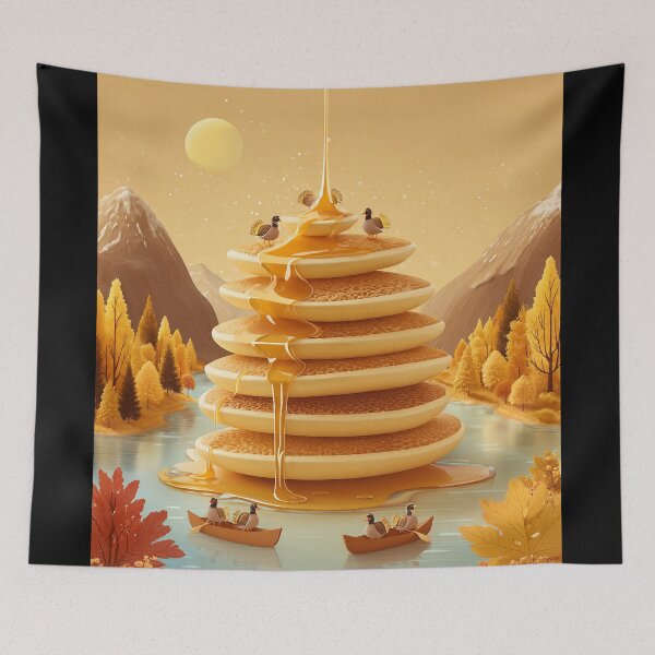 Item preview, Maple Syrup Waterfall – Pancake Mountain in an Autumnal Dreamland designed and sold by Meiersbeste.
