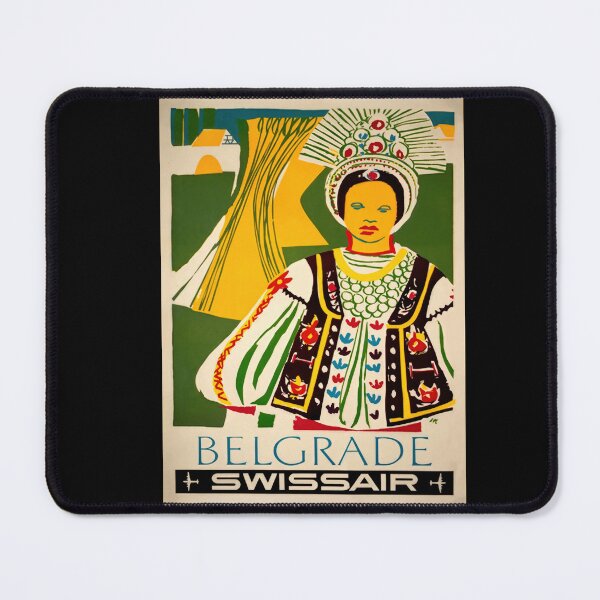 Item preview, Vintage Swissair Travel Poster | Belgrade Serbia Art Print | Mid-Century Modern Design & Cultural Heritage Wall Decor designed and sold by artofuniverse.
