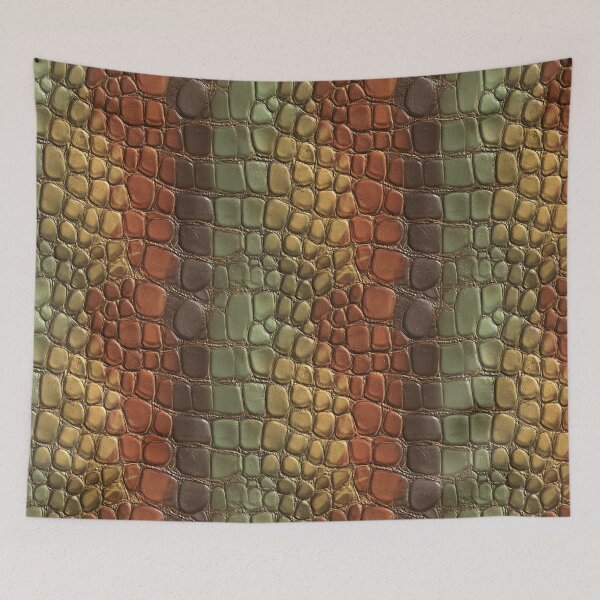 Item preview, Bold Safari-Inspired Crocodile Skin Pattern For Nature Print Fan designed and sold by RoyalStarsPatts.