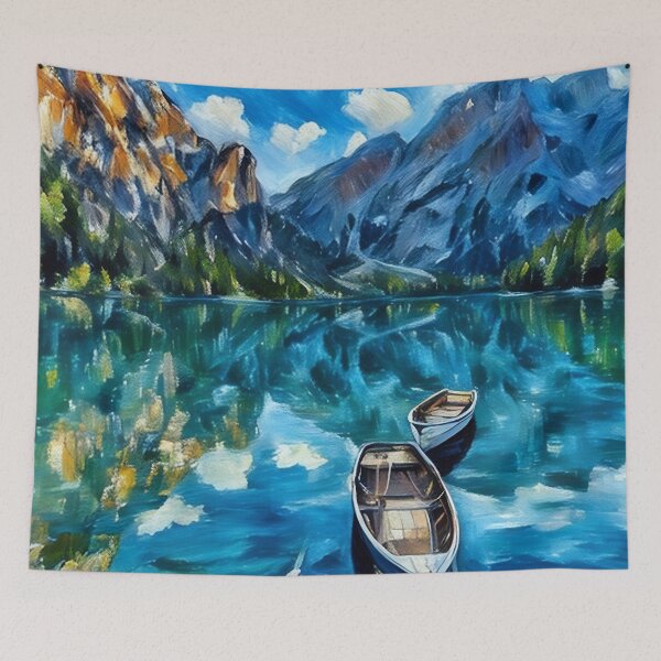 Item preview, Row Boats and Mountains designed and sold by tomorrowsart.