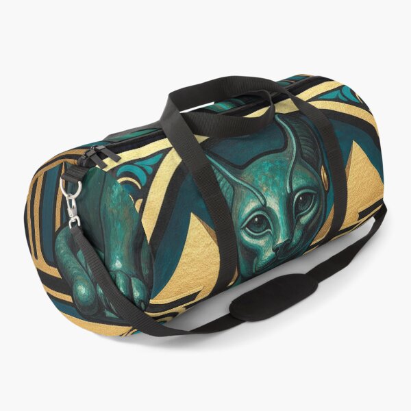 Item preview, Emerald Bastet | Egyptian Art Deco Cat Goddess | Luxury Gallery Art Print designed and sold by Vintage Poster Gallery.
