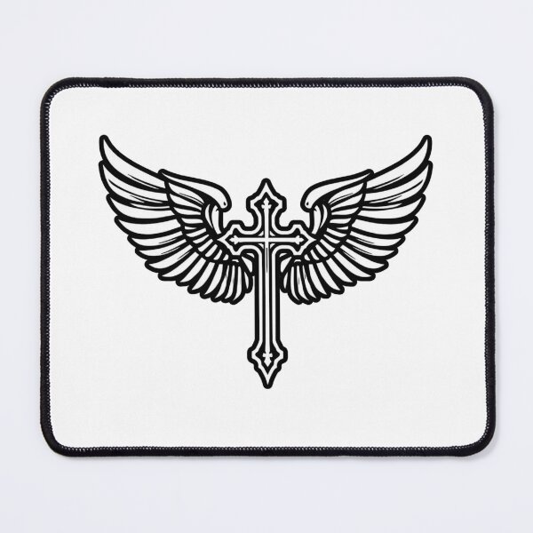 Item preview, Angel Wings Cross – Spiritual Gothic Design designed and sold by Kavya Art.