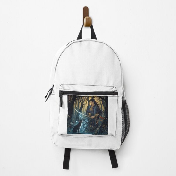 Item preview, Mystic Samurai and Spirit Cat – Enchanted Forest Japanese Fantasy Art designed and sold by Rosemoonjapan.