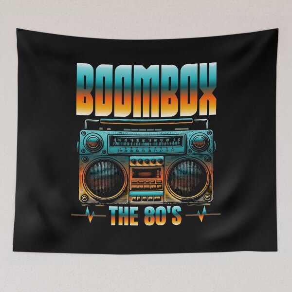 Item preview, Retro 80s Boombox Cassette Player The 80's Design designed and sold by WHITE FLAME PRINTS.