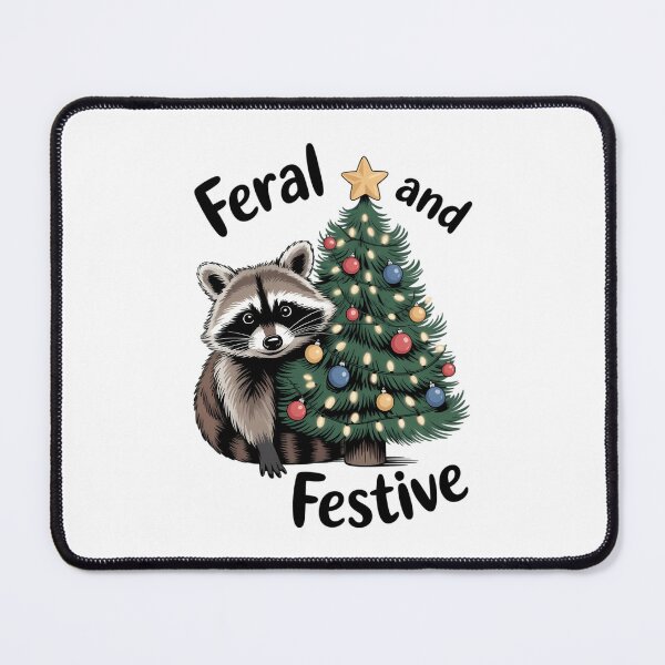 Item preview, Raccoon Decorated Christmas Tree, Feral and Festive designed and sold by LunaCrazeArt.