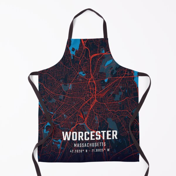 Item preview, Worcester Red & Blue Minimalist Map designed and sold by HomeLivingCo.