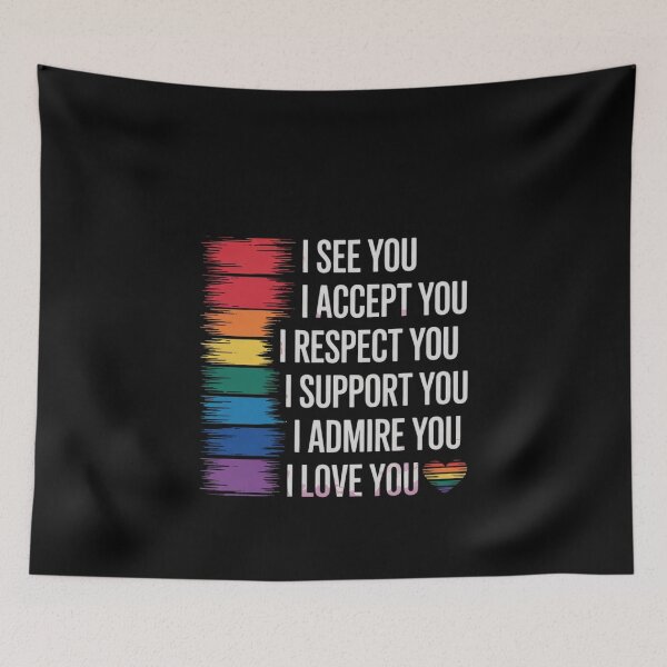 Item preview, I See Love Accept You LGBTQ Men Women Gay Rainbow Pride Flag  designed and sold by MonsterBuddiess.