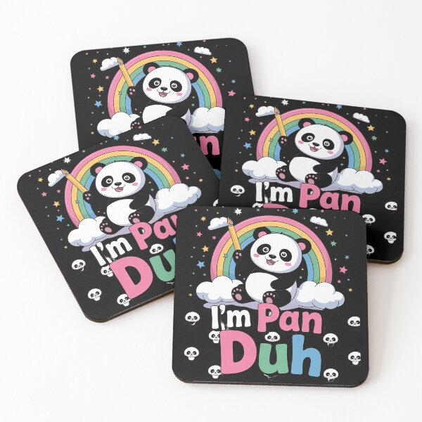 Item preview, I'm Pan Duh Pansexual Pride Panda Rainbow Flag LGBT  designed and sold by MonsterBuddiess.
