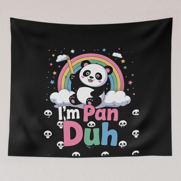 Item preview, I'm Pan Duh Pansexual Pride Panda Rainbow Flag LGBT designed and sold by MonsterBuddiess.