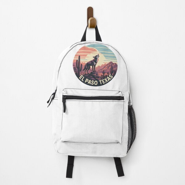 Item preview, El Paso Texas Vintage Wolf – Desert Sunset Landscape Retro Southwest Design designed and sold by CircinusStore.