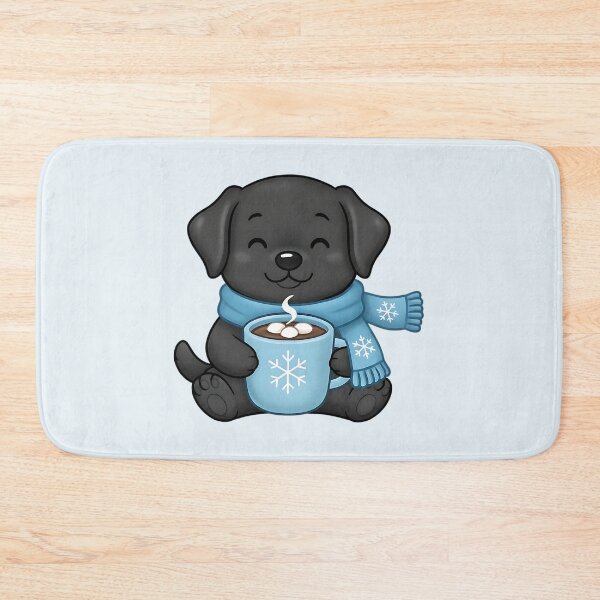 Item preview, Cute Christmas Black Lab with Cocoa – Festive Holiday Dog Illustration designed and sold by SkyTastic.