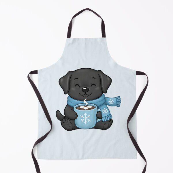 Item preview, Cute Christmas Black Lab with Cocoa – Festive Holiday Dog Illustration designed and sold by SkyTastic.