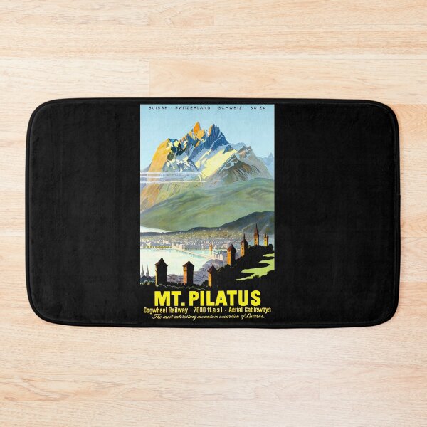 Item preview, Vintage Travel Poster | Mount Pilatus Switzerland | Art Deco Style | Lucerne Landscape & Cogwheel Railway Adventure designed and sold by artofuniverse.