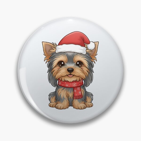 Item preview, Cute Christmas Yorkie in Santa Hat – Festive Holiday Dog Illustration designed and sold by SkyTastic.