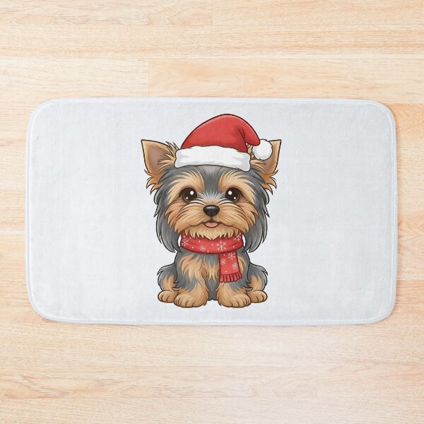 Item preview, Cute Christmas Yorkie in Santa Hat – Festive Holiday Dog Illustration designed and sold by SkyTastic.