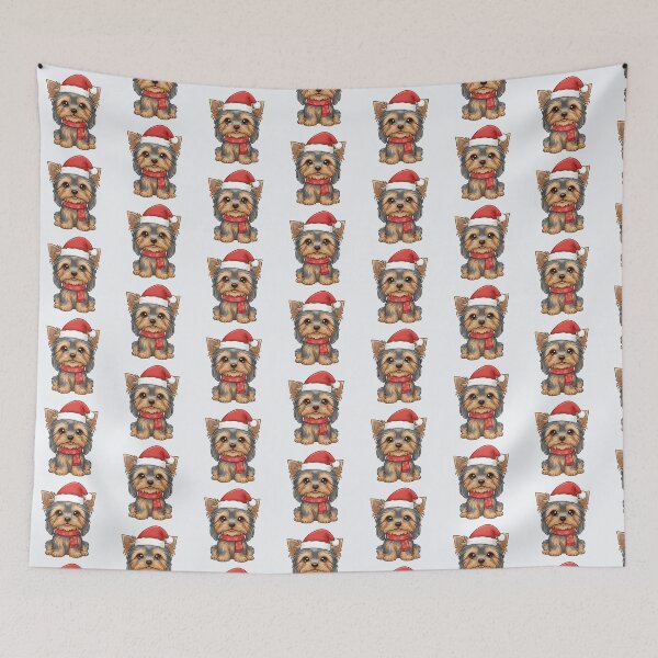 Item preview, Cute Christmas Yorkie in Santa Hat – Festive Holiday Dog Illustration designed and sold by SkyTastic.