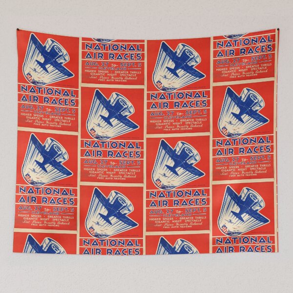 Item preview, Vintage National Air Races Poster | Mid-20th-Century Art Deco | Bold Red White & Blue Design | Cleveland Aviation Art designed and sold by artofuniverse.